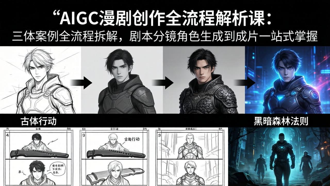 AIGC漫剧创作全流程解析课：三体案例全流程拆解，剧本分镜角色生成到成片一站式掌握-易创网