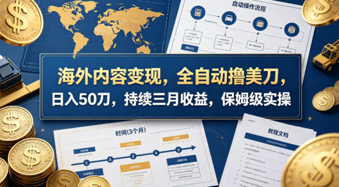 海外内容变现，全自动撸美刀，日入50刀，持续三月收益，保姆级实操【揭秘】-易创网