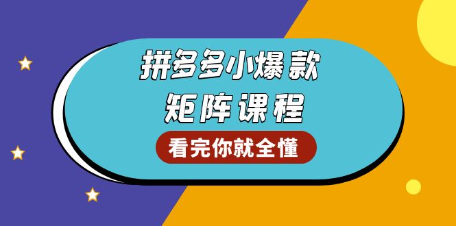 拼多多爆款矩阵课程：教你测出店铺爆款，优化销量，提升GMV，打造爆款群-易创网