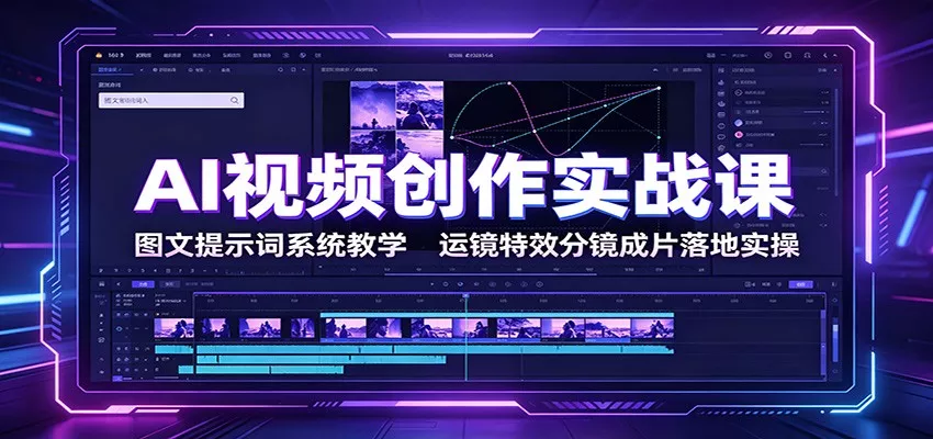AI视频创作实战课：图文提示词系统教学，运镜特效分镜成片落地实操-易创网