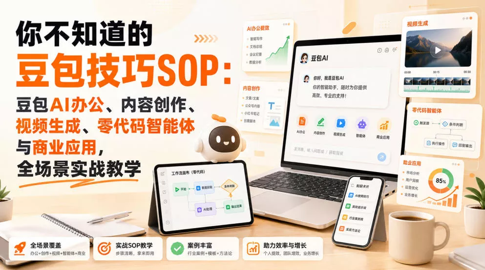 你不知道的豆包技巧SOP：豆包AI办公、内容创作、视频生成、零代码智能体与商业应用，全场景实战教学-易创网
