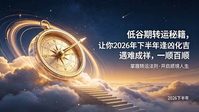 （19024期）付费文章：低谷期转运秘籍，让你2026年下半年逢凶化吉，遇难成祥，一顺百顺。-易创网