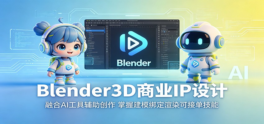 Blender3D商业IP设计：融合AI工具辅助创作，掌握建模绑定渲染可接单技能-易创网