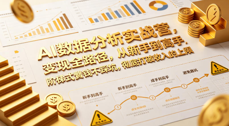 AI数据分析实战营，变现全路径，从新手到高手，阶梯式賺钱不踩坑，彻底打破收入的上限-易创网