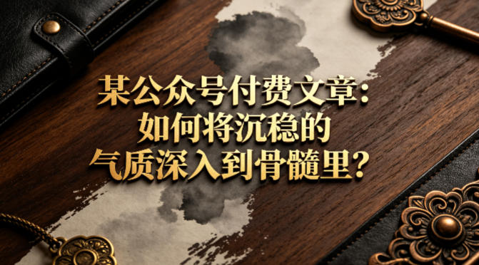 某公众号付费文章：如何将沉稳的气质深入到骨髓里？-易创网
