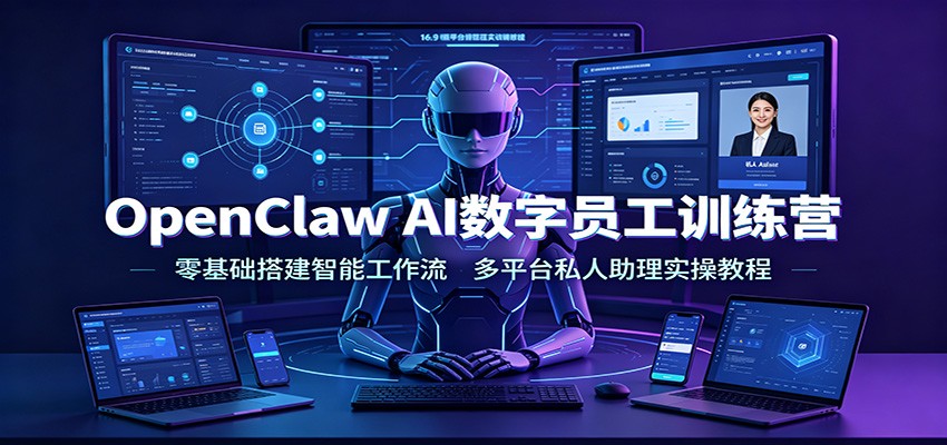 OpenClaw AI数字员工训练营：零基础搭建智能工作流，多平台私人助理实操教程-易创网
