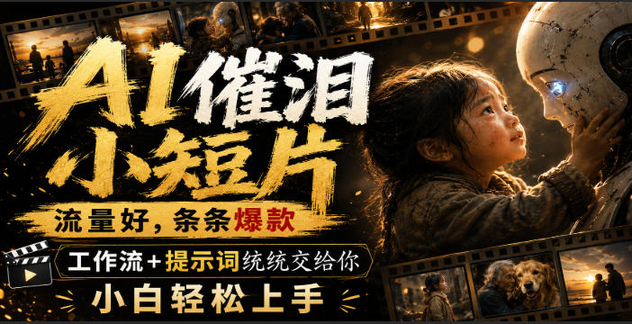 AI催泪小短片，流量好，条条爆款，工作流+提示词统统交给你，小白轻松上手-易创网