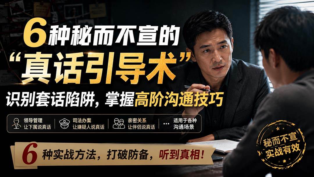 （20113期）付费文章：6种秘而不宣的“真话引导术”识别套话陷阱，掌握高阶沟通技巧-易创网
