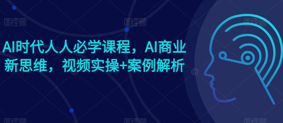 AI时代人人必学课程，AI商业新思维，视频实操+案例解析【赠AI商业爆款案例】-云创网
