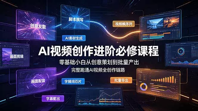 AI视频创作进阶必修课程：零基础小白从创意策划到批量产出，完整跑通AI视频全创作链路-易创网