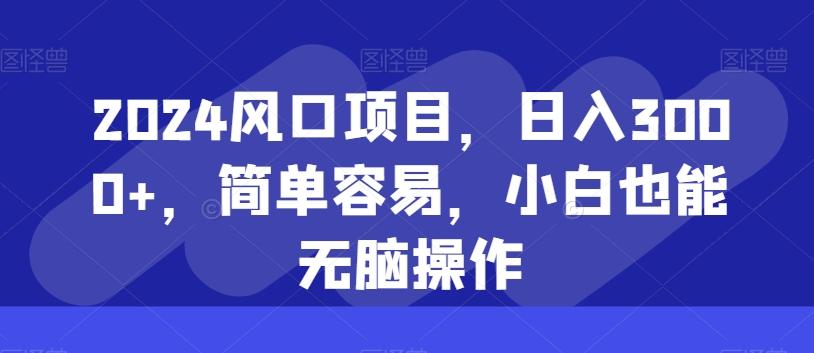 2024风口项目，日入3000+，简单容易，小白也能无脑操作网赚项目-副业赚线-互联网创业-资源整合易创网