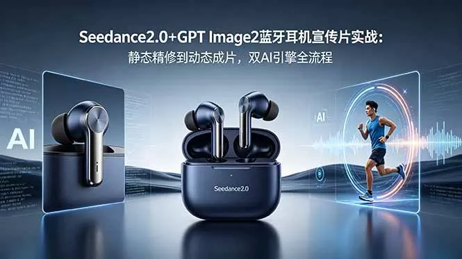Seedance2.0+GPT Image2蓝牙耳机宣传片实战：静态精修到动态成片，双AI引擎全流程-易创网