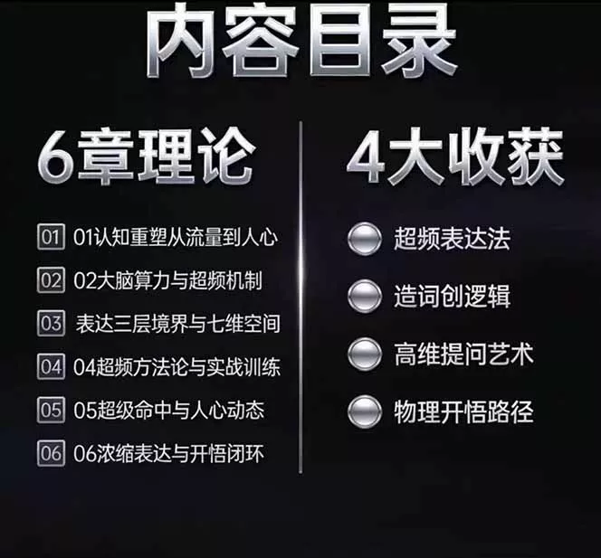马大个高维表达全套实战课，跳出普通口才教学，大脑超频训练打造原创思想IP体系-易创网