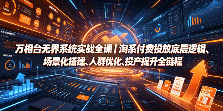 万相台无界系统实战全课｜淘系付费投放底层逻辑、场景化搭建、人群优化、投产提升全链路运营教程-易创网