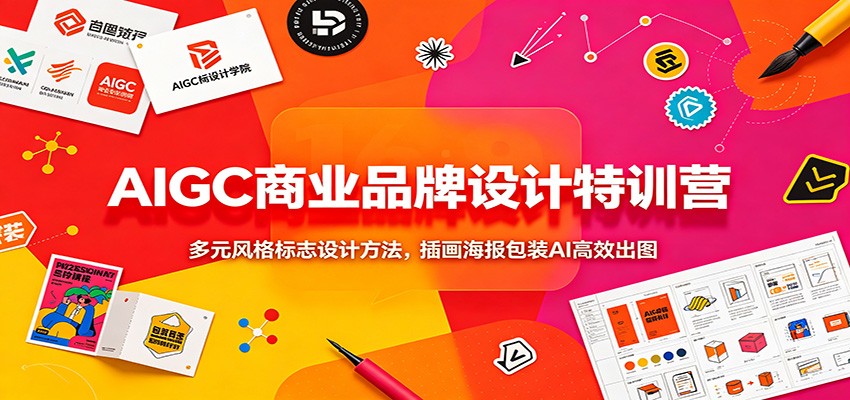 AIGC商业品牌设计特训营：多元风格标志设计方法，插画海报包装AI高效出图-易创网