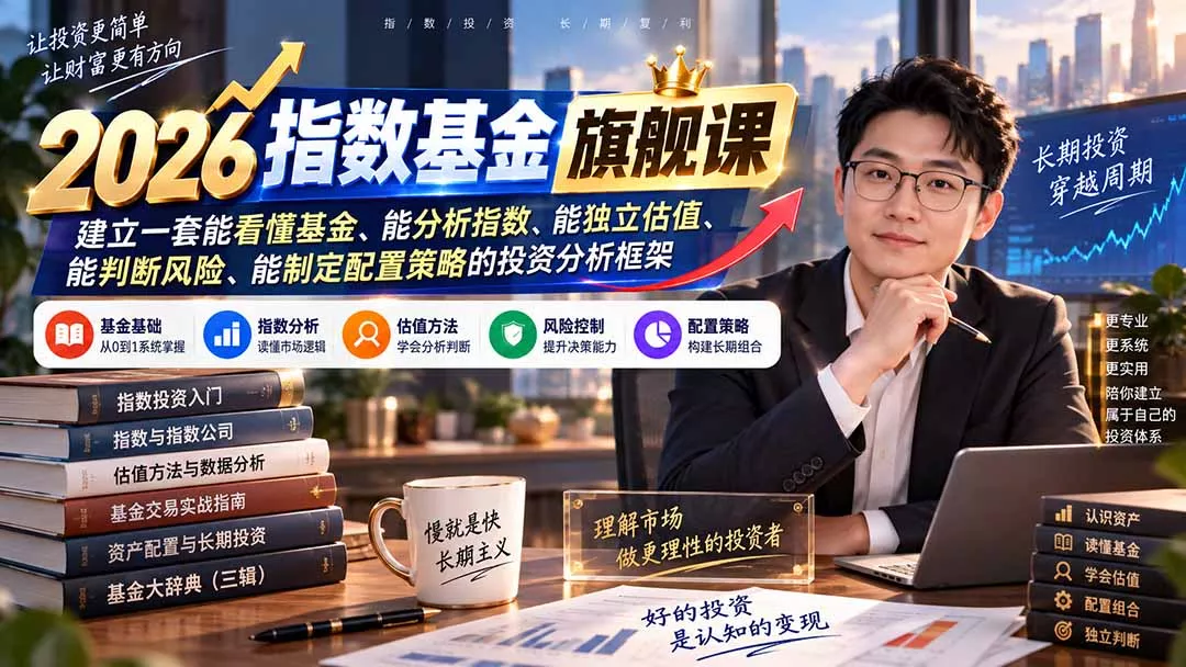 2026指数基金旗舰课｜建立一套能看懂基金、能分析指数、能独立估值、能判断风险、能制定配置策略的投资分析框架-易创网