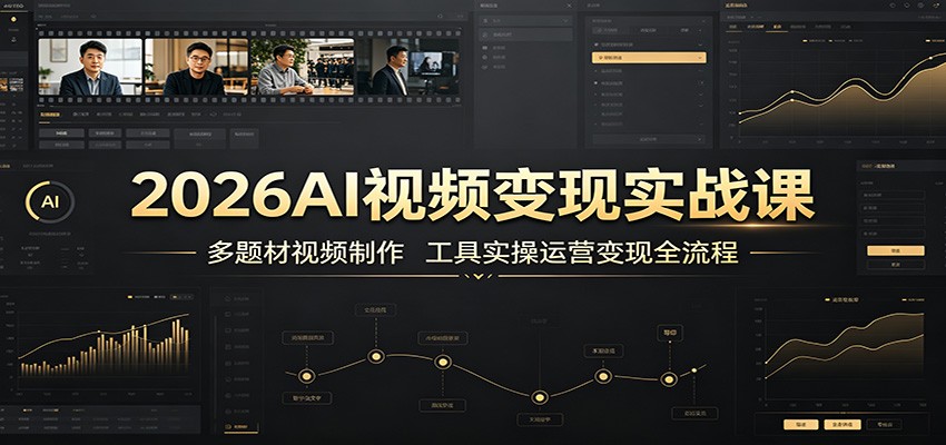 2026AI视频变现实战课：多题材视频制作，工具实操运营变现全流程-易创网