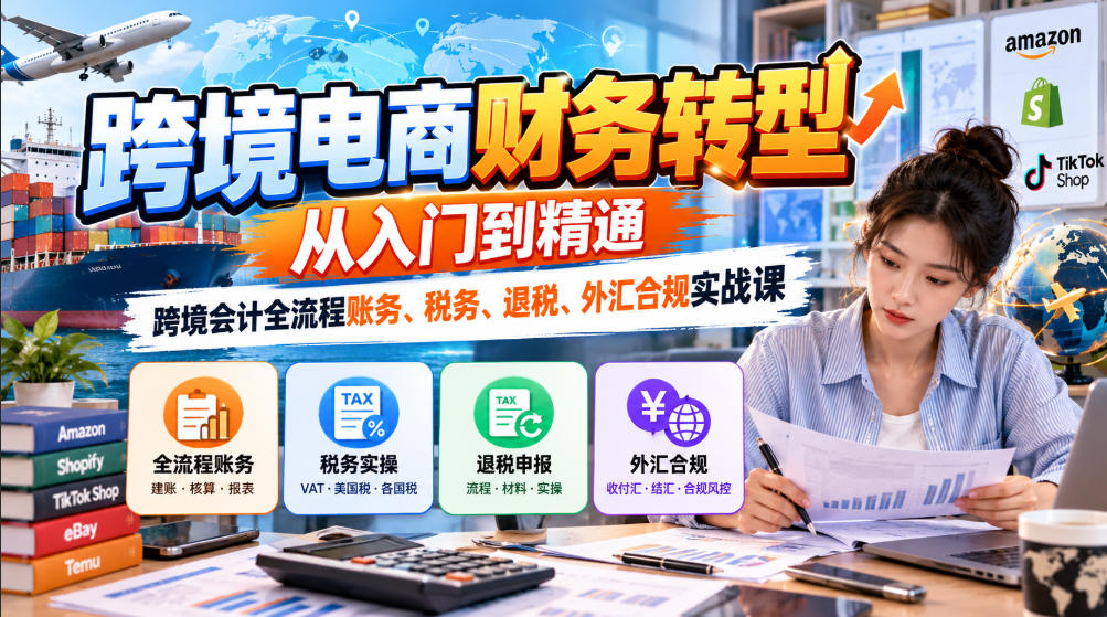 跨境电商财务转型：从入门到精通｜跨境会计全流程账务、税务、退税、外汇合规实战课-易创网