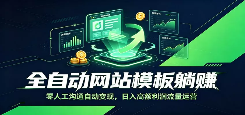 全自动网站模板躺赚：零人工沟通自动变现，日入高额利润流量运营-易创网