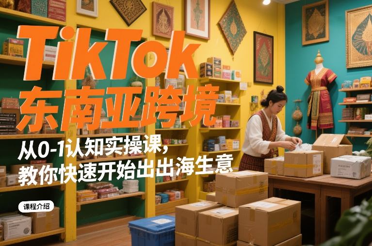 TikTok东南亚跨境从0-1认知实操课，教你快速开始出海生意网赚项目-副业赚线-互联网创业-资源整合易创网