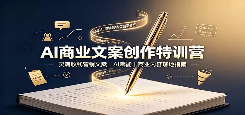 AI商业文案创作特训营：灵魂收钱营销文案，AI赋能，商业内容落地指南-易创网