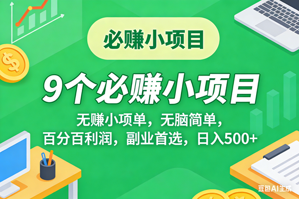 （17860期）10个必赚米的小项目，百分百有利润，无脑简单，副业首选，日入500+-易创网