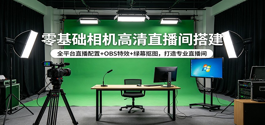 零基础相机高清直播间搭建：全平台直播配置+OBS特效+绿幕抠图，打造专业直播间-易创网
