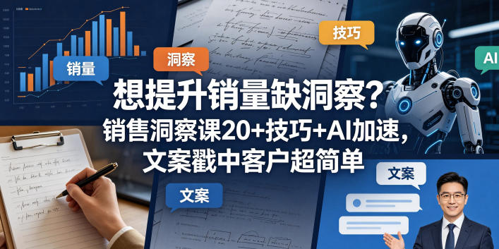 想提升销量缺洞察？销售洞察课20+技巧+AI加速，文案戳中客户超简单【原创双语字幕】-易创网