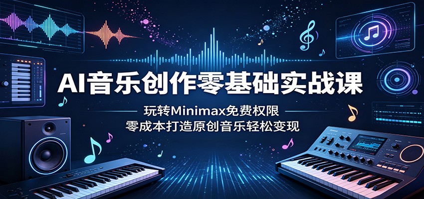AI音乐创作零基础实战课：玩转Minimax免费权限，零成本打造原创音乐轻松变现-易创网