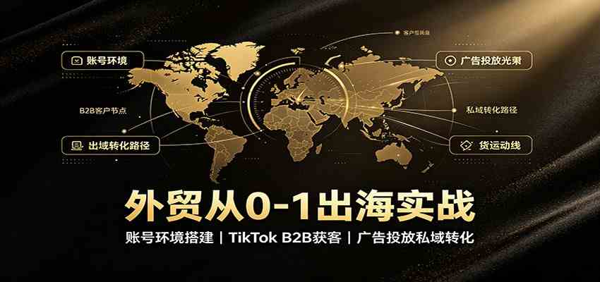 外贸从0-1出海实战：账号环境搭建，TikTok B2B获客，广告投放私域转化-易创网