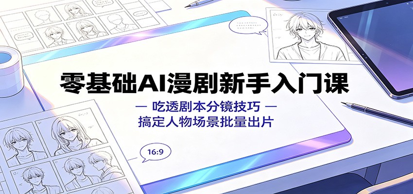 零基础AI漫剧新手入门课：吃透剧本分镜技巧，搞定人物场景批量出片-易创网