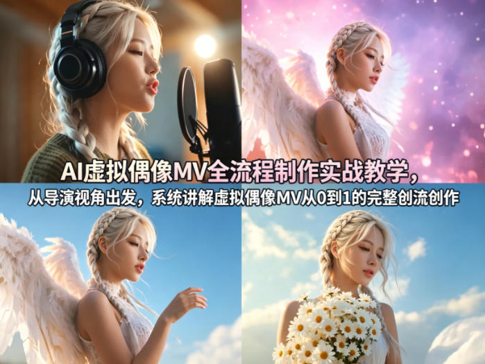 AI虚拟偶像MV全流程制作实战教学，从导演视角出发，系统讲解虚拟偶像MV从0到1的完整创作流程-易创网