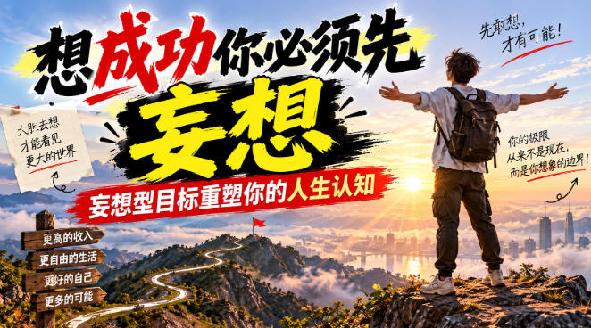 付费文章：想成功你必须先妄想，妄想型目标重塑你的人生认知-易创网