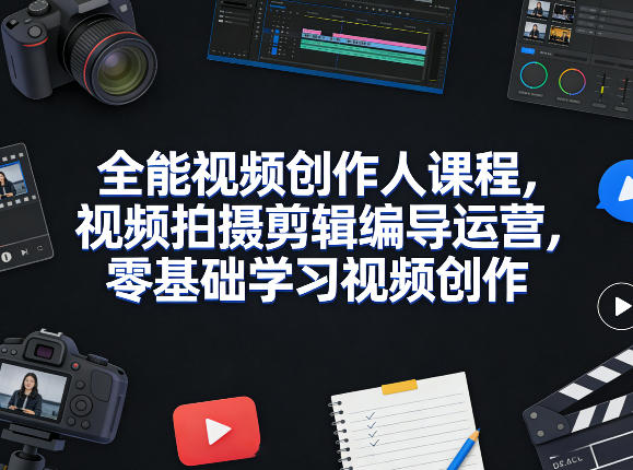全能视频创作人课程，视频拍摄剪辑编导运营，零基础学习视频创作(更新2026年4月)-易创网