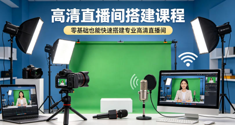 高清直播间搭建课程，零基础也能快速搭建专业高清直播间-易创网