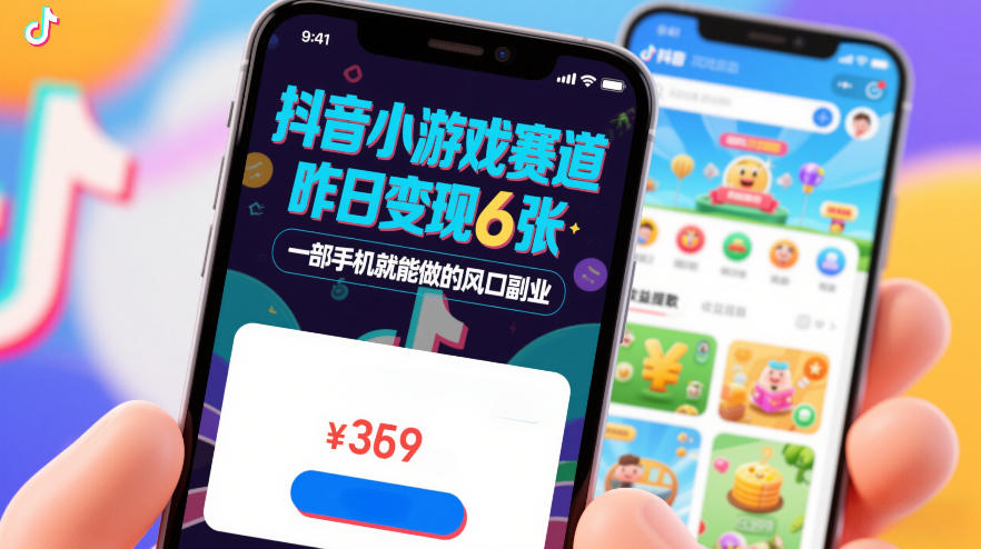 抖音小游戏赛道，昨日变现600+，零基础一部手机就能做的风口副业【揭秘】网赚项目-副业赚线-互联网创业-资源整合易创网