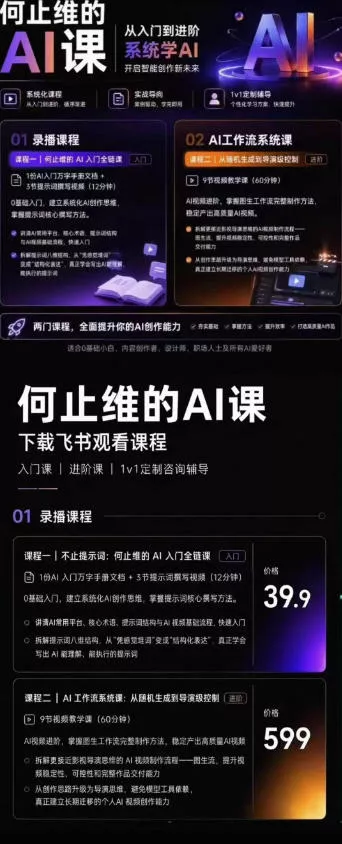 AI创作全链路实战教程｜万字手册·提示词拆解·9节工作流课，打造稳定高质量AI视频作品-易创网