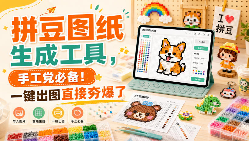 拼豆图纸生成工具，手工党必备！一键出图直接夯爆了-易创网