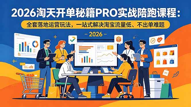 （19579期）2026淘天开单秘籍PRO实战陪跑课程-更新：全套落地运营玩法，一站式解决淘宝流量低、不出单难题-易创网