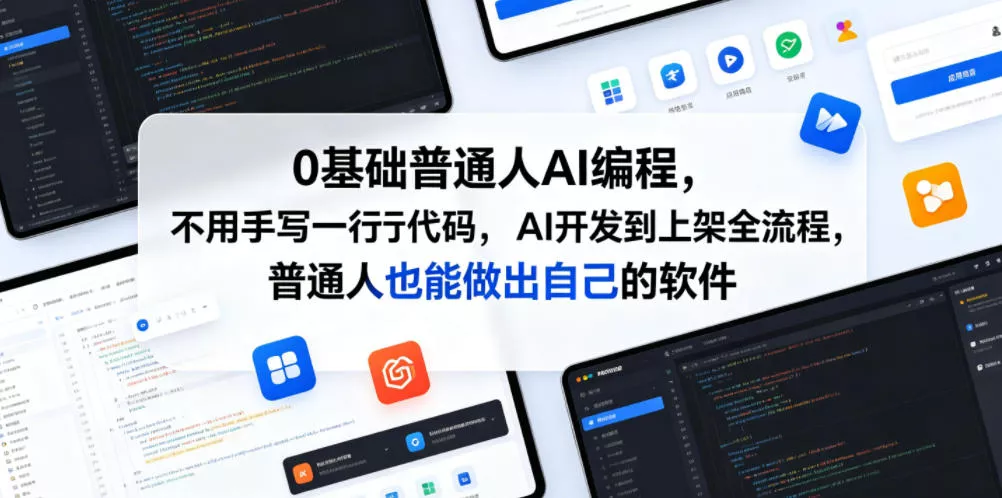 0基础普通人AI编程，不用手写一行代码，AI开发到上架全流程，普通人也能做出自己的软件-易创网
