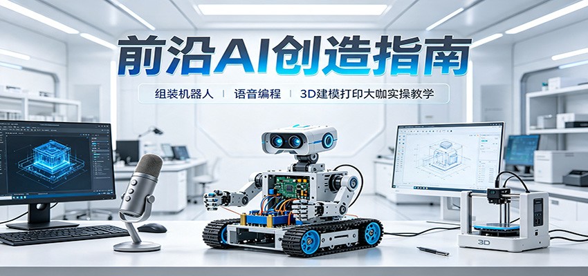前沿AI创造指南：组装机器人、语音编程、3D建模打印大咖实操教学-易创网