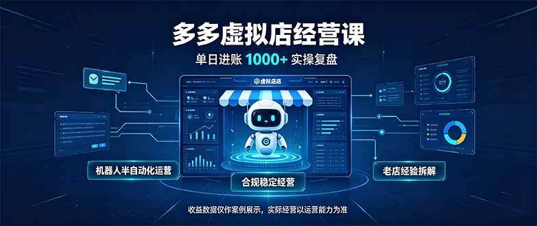 （20616期）单日进账1000+的多多虚拟店，合规稳定的老牌项目，机器人半自动化运营-易创网