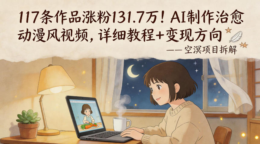 117条作品涨粉131.7W！AI制作治愈动漫风视频，详细教程+变现方向-易创网