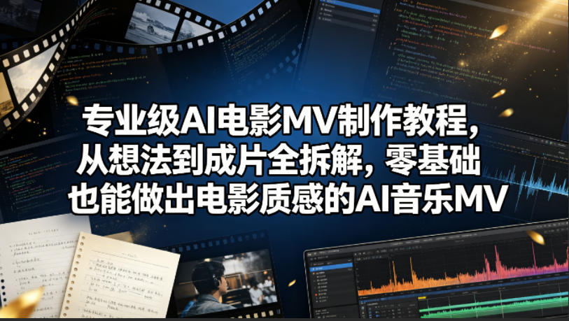 专业级AI电影MV制作教程，从想法到成片全拆解，零基础也能做出电影质感的AI音乐MV-易创网