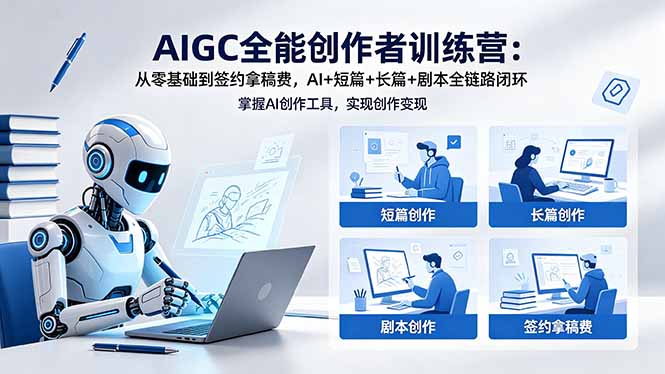 AIGC全能创作者训练营：从零基础到签约拿稿费，AI+短篇+长篇+剧本全链路闭环-易创网