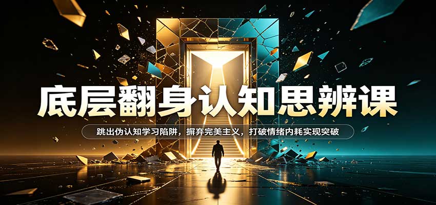 底层翻身认知思辨课：跳出伪认知学习陷阱，摒弃完美主义，打破情绪内耗实现突破-易创网