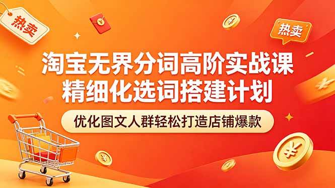 （18564期）淘宝无界分词高阶实战课 精细化选词搭建计划 优化图文人群轻松打造店铺爆款-易创网