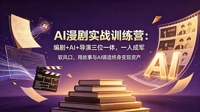 （19032期）AI漫剧实战训练营：编剧+AI+导演三位一体，一人成军 驭风口，用故事与AI铸造终身变现资产-易创网