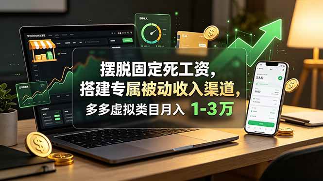（19166期）摆脱固定死工资，搭建专属被动收入渠道，多多虚拟类目月入 1-3 万-易创网