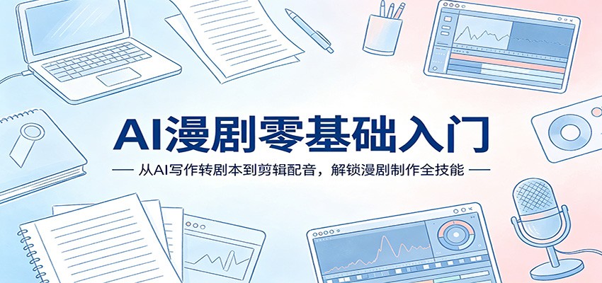 AI漫剧零基础入门：从AI写作转剧本到剪辑配音，解锁漫剧制作全技能-易创网